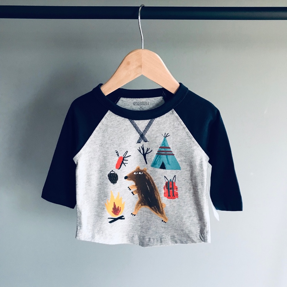 Gymboree 0-3 Month Baby Boy Long Sleeve Graphic T